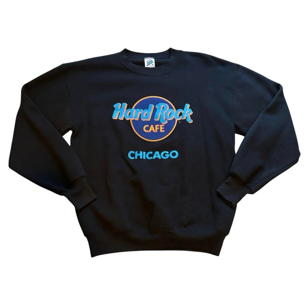 Vintage 90s Hard Rock Cafe Chicago Graphic Crewneck Sweatshirt